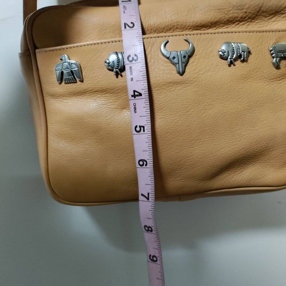 Vintage Andi Southwestern Cowgirl Native Leather Crossbody Bag Tan - Picture 13 of 14